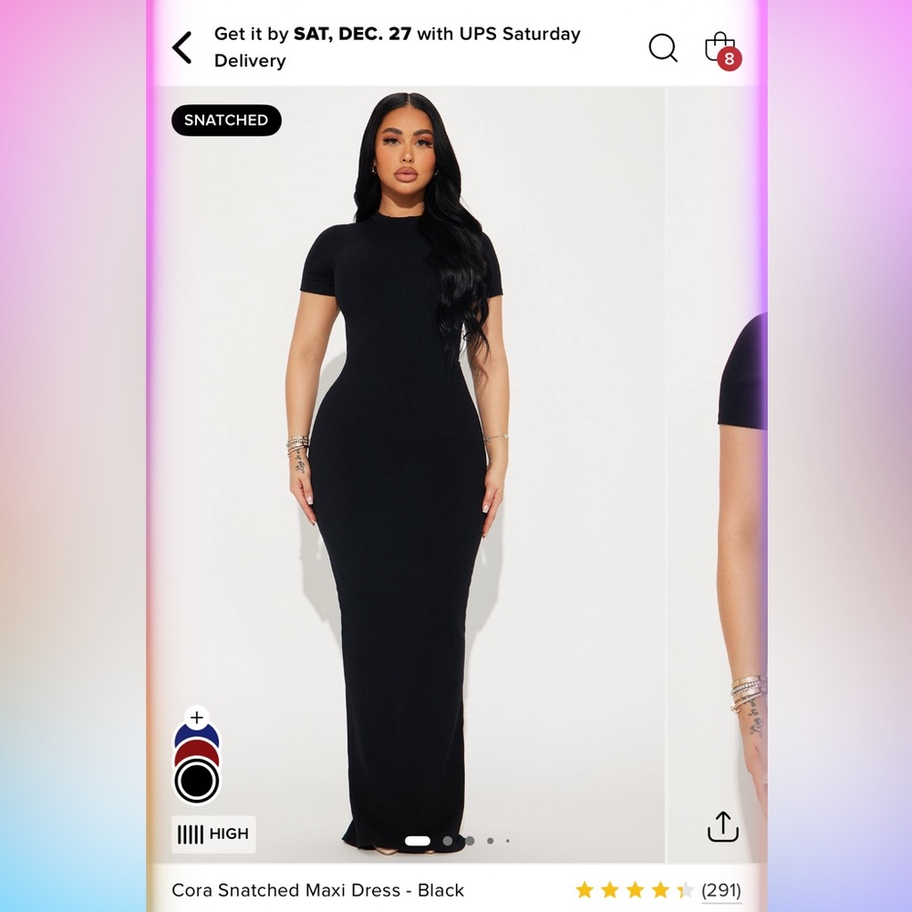 Cora Snatched Black Maxi Dress